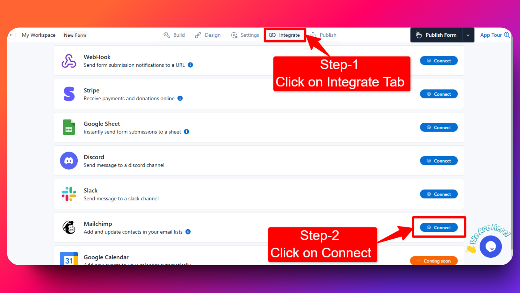 Mailchimp integration in FormNX