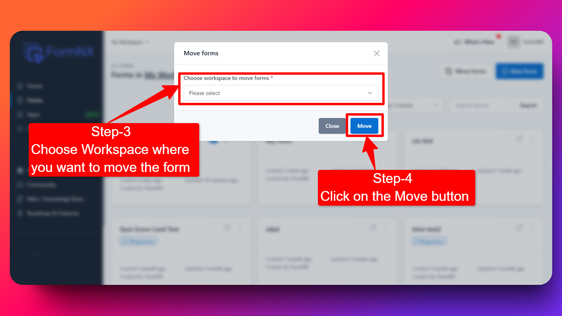 Move Forms From One Workspace to another Workspace 1 