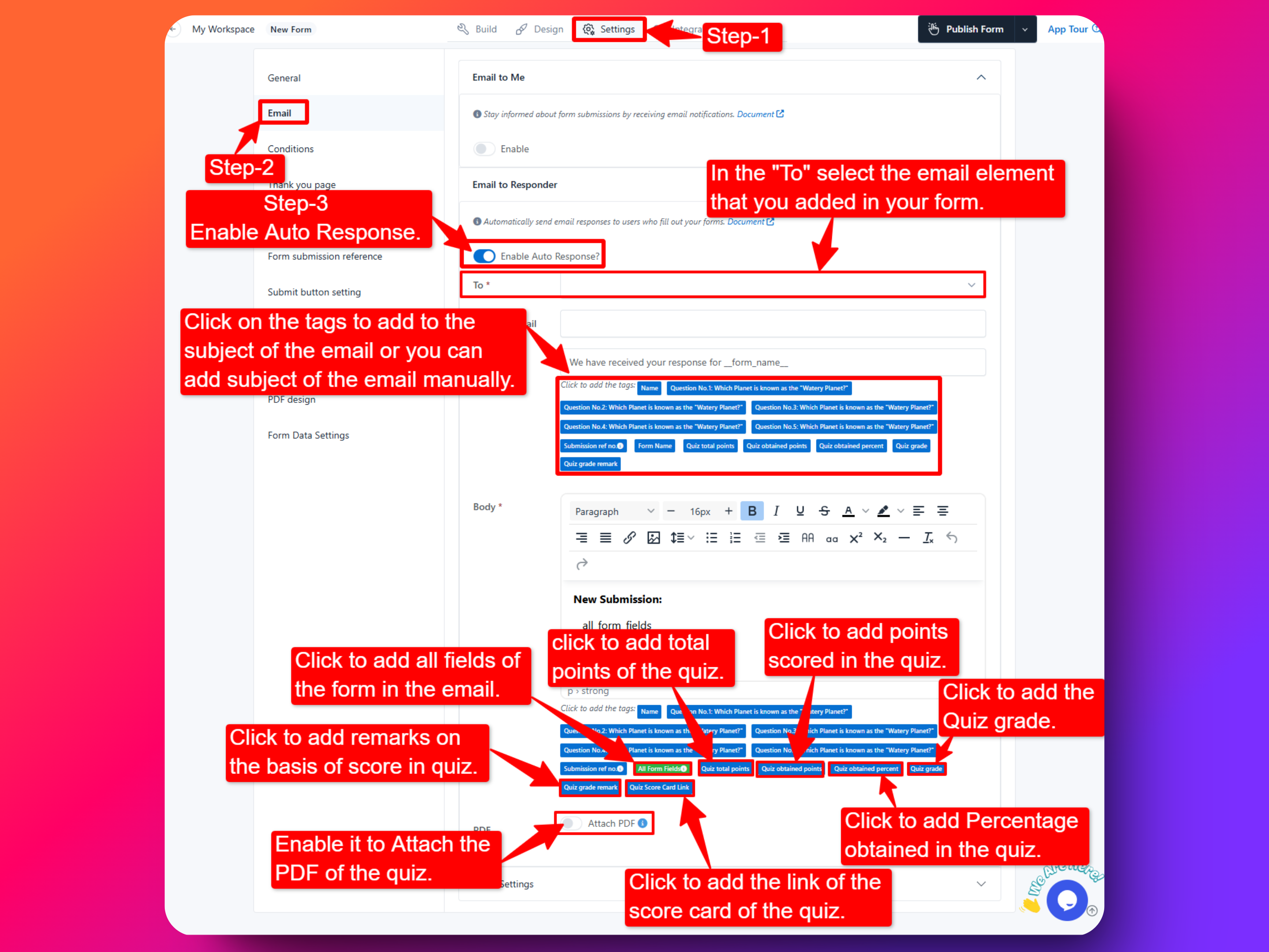 Auto Response Settings