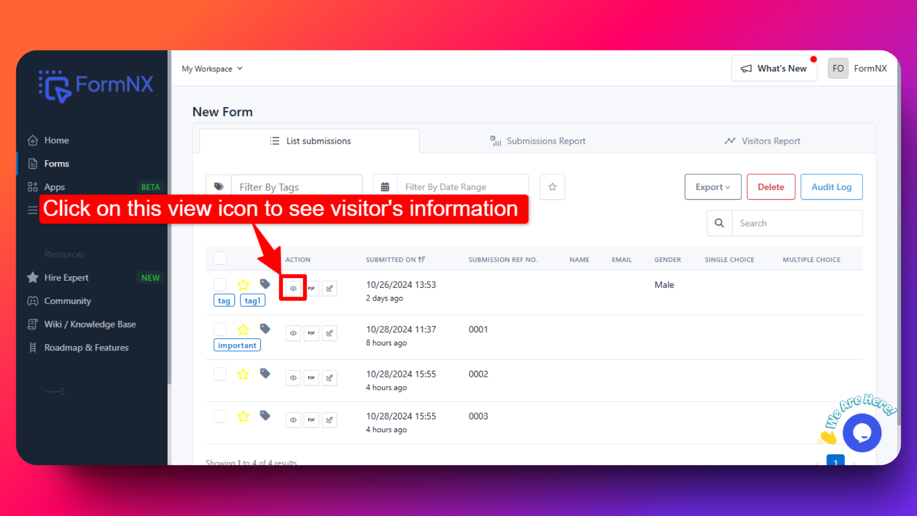Visitor info icon