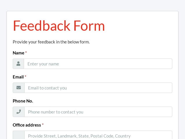 Form Templates For Feedback Forms - FormNX