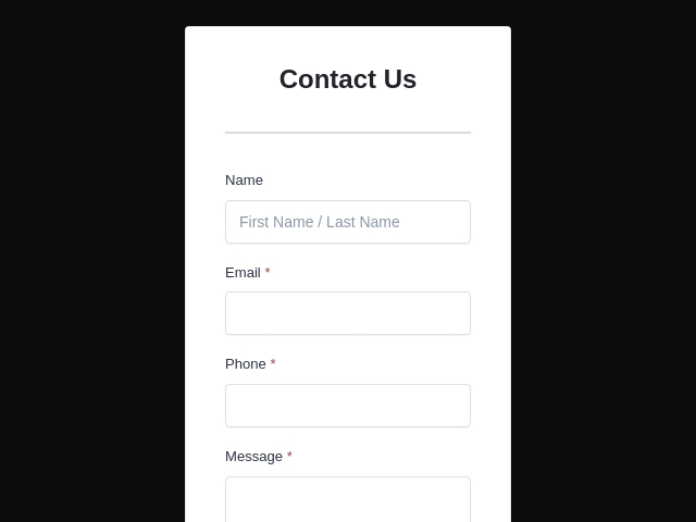 Form Templates For Contact forms - FormNX
