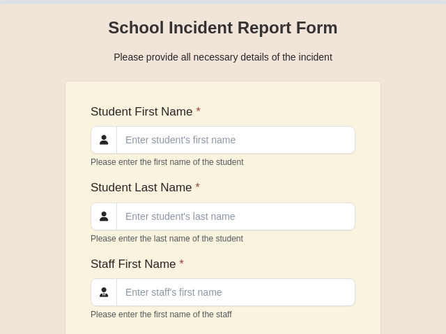 School Incident Report Form Template FormNX School Incident Report Form Template FormNX